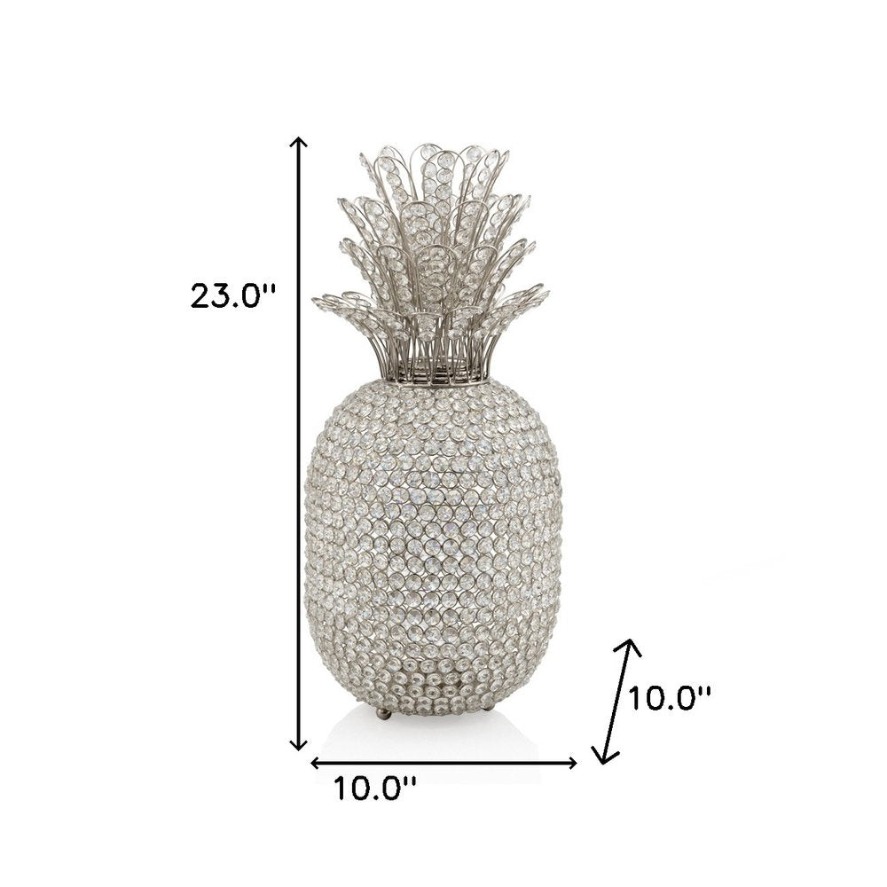 13" Silver Metal Decorative Pineapple