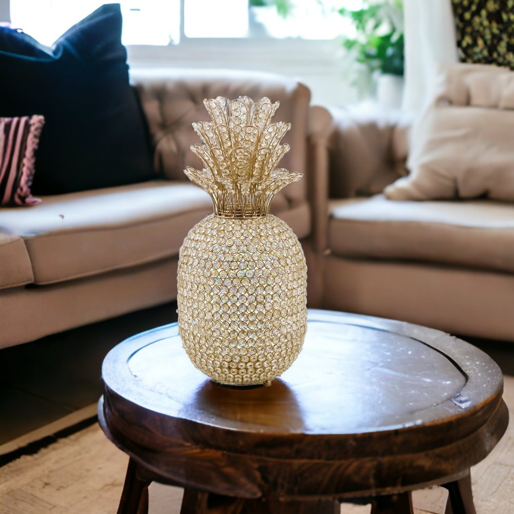 13" Silver Metal Decorative Pineapple