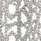 47" Silver Oval Crystal Glass Floor Vase With Faux Crystals