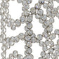 47" Silver Oval Crystal Glass Floor Vase With Faux Crystals