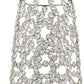 47" Silver Oval Crystal Glass Floor Vase With Faux Crystals