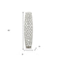47" Silver Oval Crystal Glass Floor Vase With Faux Crystals