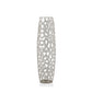 47" Silver Oval Crystal Glass Floor Vase With Faux Crystals