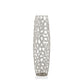 47" Silver Oval Crystal Glass Floor Vase With Faux Crystals