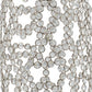 47" Silver Oval Crystal Glass Floor Vase With Faux Crystals