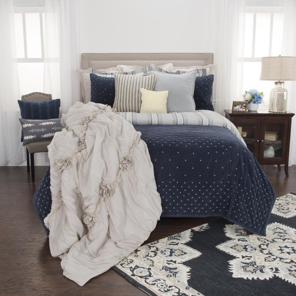 Indigo Polka Dots King Quilt