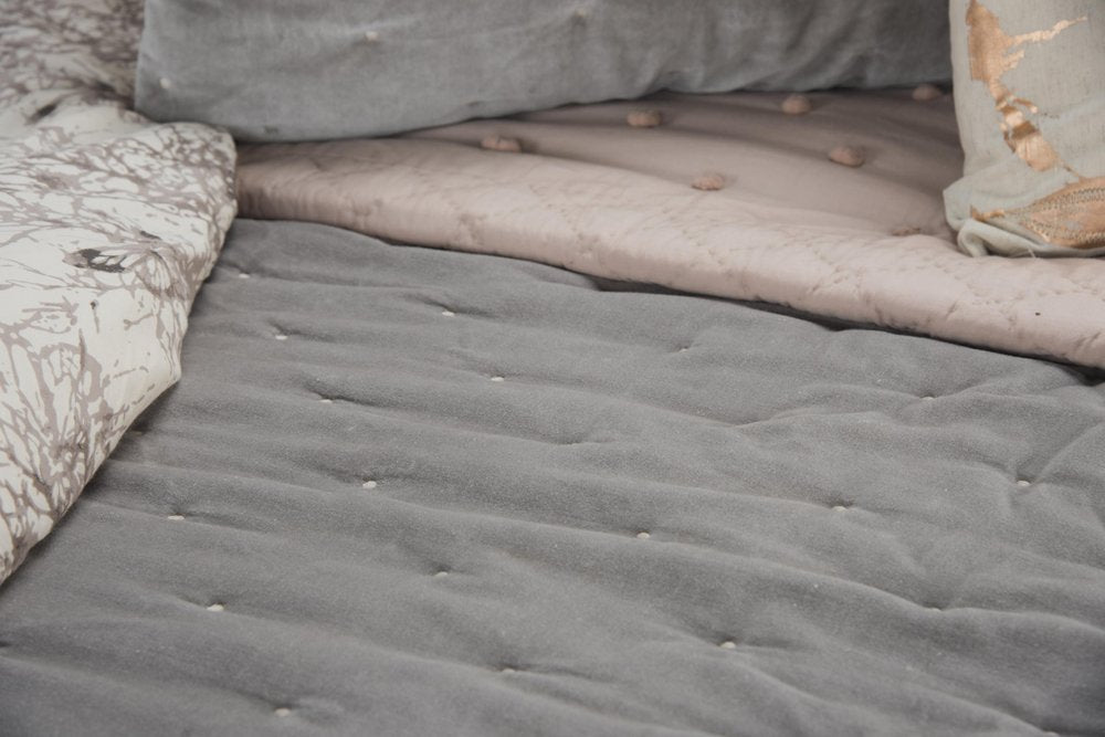 Gray Polka Dots King Quilt