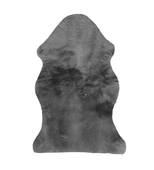 46" X 26" Charcoal Faux Fur Throw Blanket