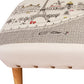 38" Cream Wool And Brown Ottoman