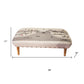 38" Cream Wool And Brown Ottoman