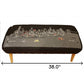 38" Gray Wool and Brown Ottoman