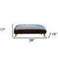 38" Gray Wool and Brown Ottoman