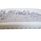 38" Cream And Natural Boston Daytime Skyline Embroidered Ottoman