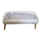 38" Cream And Natural Boston Daytime Skyline Embroidered Ottoman