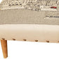 38" Cream Wool and Brown Ottoman