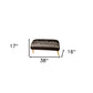38" Gray Wool and Brown Ottoman