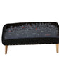 38" Gray Wool and Brown Ottoman