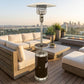 48000 BTU Silver Steel Propane Cylindrical Pole Standing Patio Heater