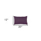 Set Of Two 12" X 20" Purple Polyester Zippered Pillow Cover