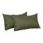 Set of Two 12" X 20" Fern Green Fabric Lumbar Throw Pillow Covers