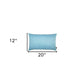 Set Of Two 12" X 20" Sky Blue Polyester Zippered Pillow Cover
