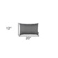 Set Of Two 12" X 20" Gray Zippered Polyester Lumbar Pillow Cover