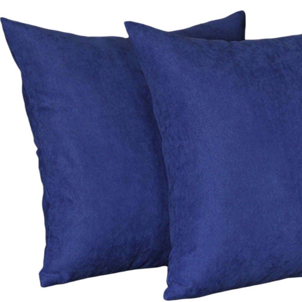 Set of Two 20" Navy Blue Fabric Throw Pillow Covers