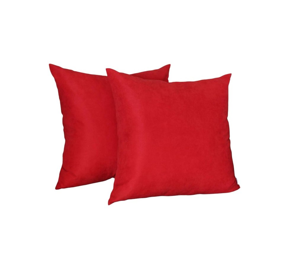 Set of Two 22" Red Throw Pillow Covers
