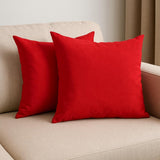 Set of Two 22" Red Throw Pillow Covers