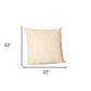Set Of Two 22" X 22" Beige Polyester Zippered Pillow Cover