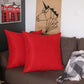 Set of Two 26" Red Euro Throw Pillow Covers