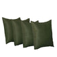 Set Of Four 17" X 17" Fern Green Polyester Zippered Pillow Cover