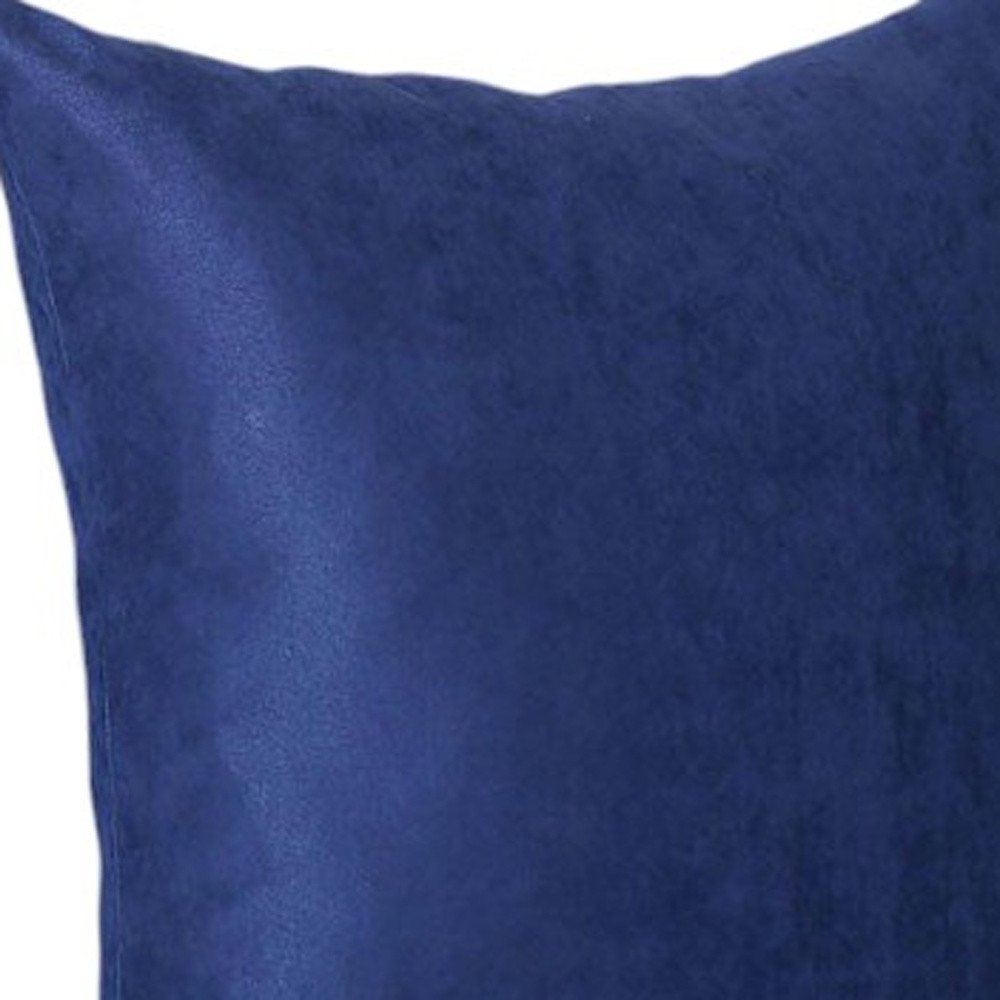 Set Of Four 17" X 17" Navy Blue Polyester Zippered Pillow Cover