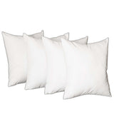 Set Of Four 18" X 18" White Polyester Zippered Pillow Cover