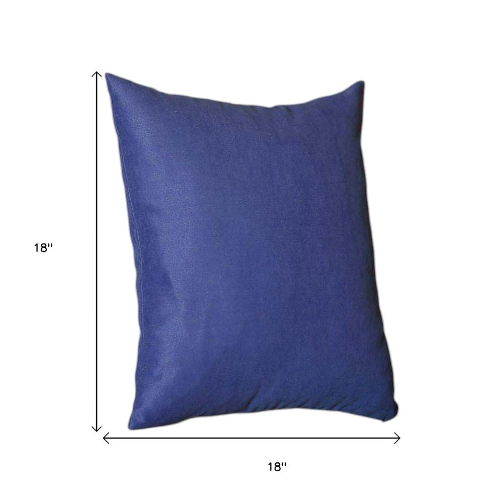 Set Of Four 18" X 18" Sapphire Blue Polyester Zippered Pillow Cover