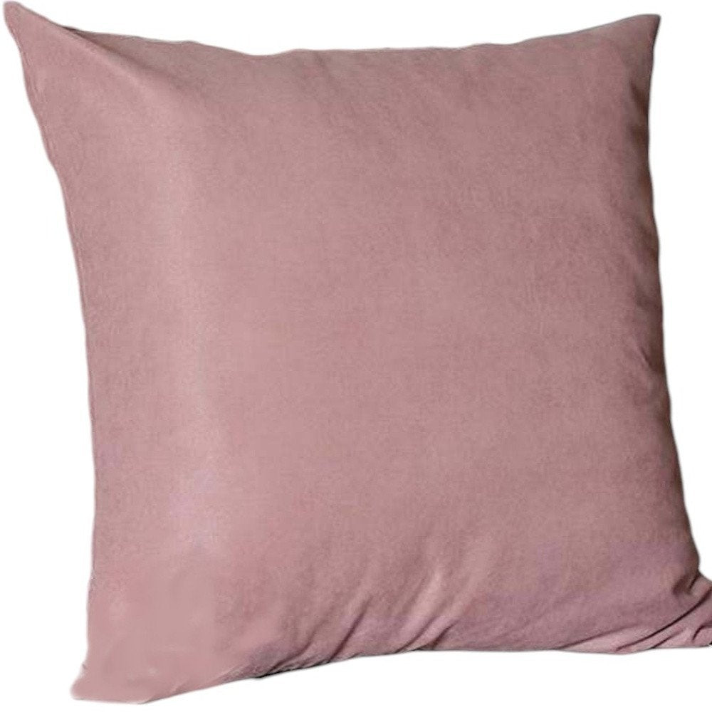 Set Of Four 22" X 22" Light Pink Polyester Zippered Pillow Cover