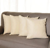 Set Of Four 22" X 22" Beige Polyester Zippered Pillow Cover