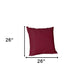 Set Of Four 26" X 26" Claret Red Polyester Zippered Pillow Cover