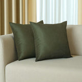 Set Of Two 16" X 16" Fern Green Polyester Zippered Pillow Cover
