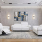 Three Piece White Italian Leather Six Person Seating Set