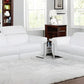 Two Piece White Italian Leather Five Person Seating Set