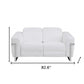 Two Piece White Italian Leather Five Person Seating Set