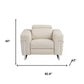 Three Piece Indoor Beige Italian Leather Six Person Seating Set