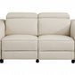 Two Piece Indoor Beige Italian Leather Five Person Seating Set