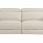 Two Piece Indoor Beige Italian Leather Five Person Seating Set