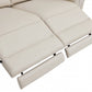 Two Piece Indoor Beige Italian Leather Five Person Seating Set