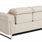 Two Piece Indoor Beige Italian Leather Five Person Seating Set