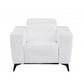 Three Piece White Italian Leather Six Person Seating Set