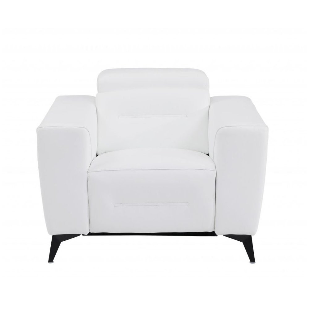 Three Piece White Italian Leather Six Person Seating Set