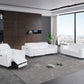 Three Piece White Italian Leather Six Person Seating Set